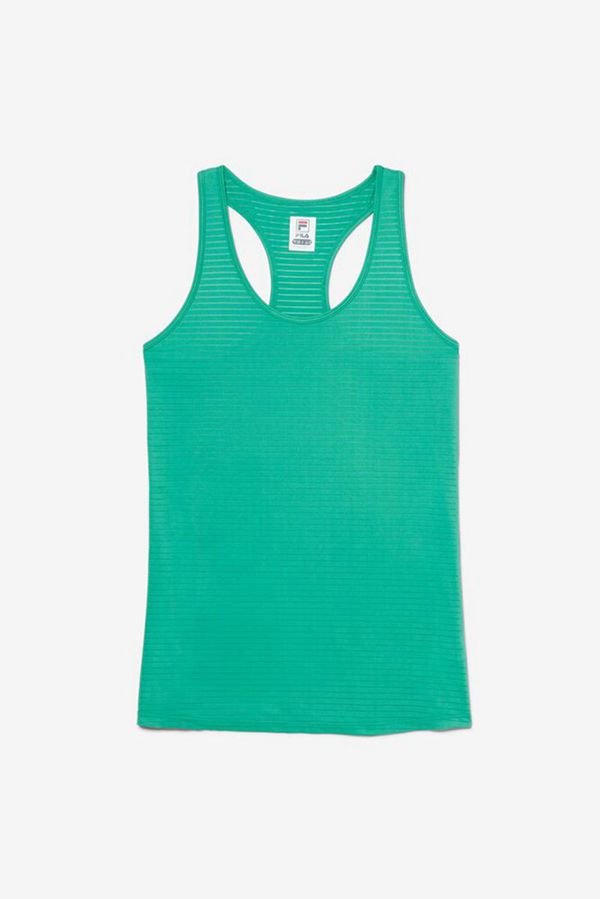 Tops De Alças Fila Mulher Verdes - Fila Essentials Racerback Tennis Outlet Portugal,CQSK-71854